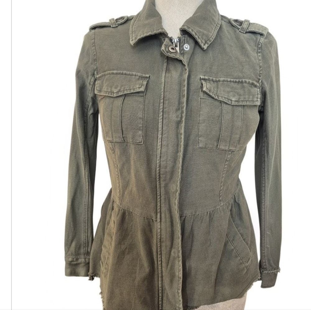 Altar'd State Womens Cotton Peplum Jacket Size Small